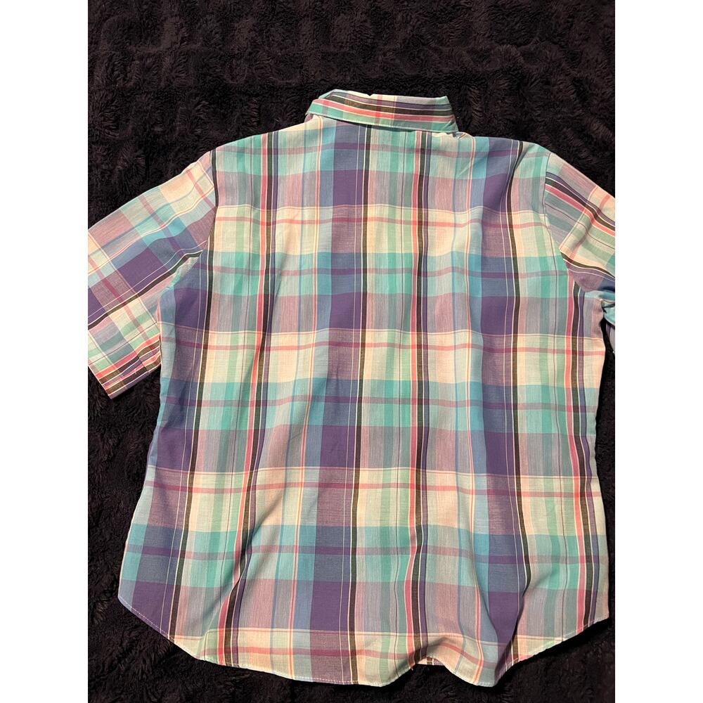 Vintage ACT III Women’s Size 18 Plaid Button Down Shirt XXL Short Sleeve EUC - Picture 7 of 9